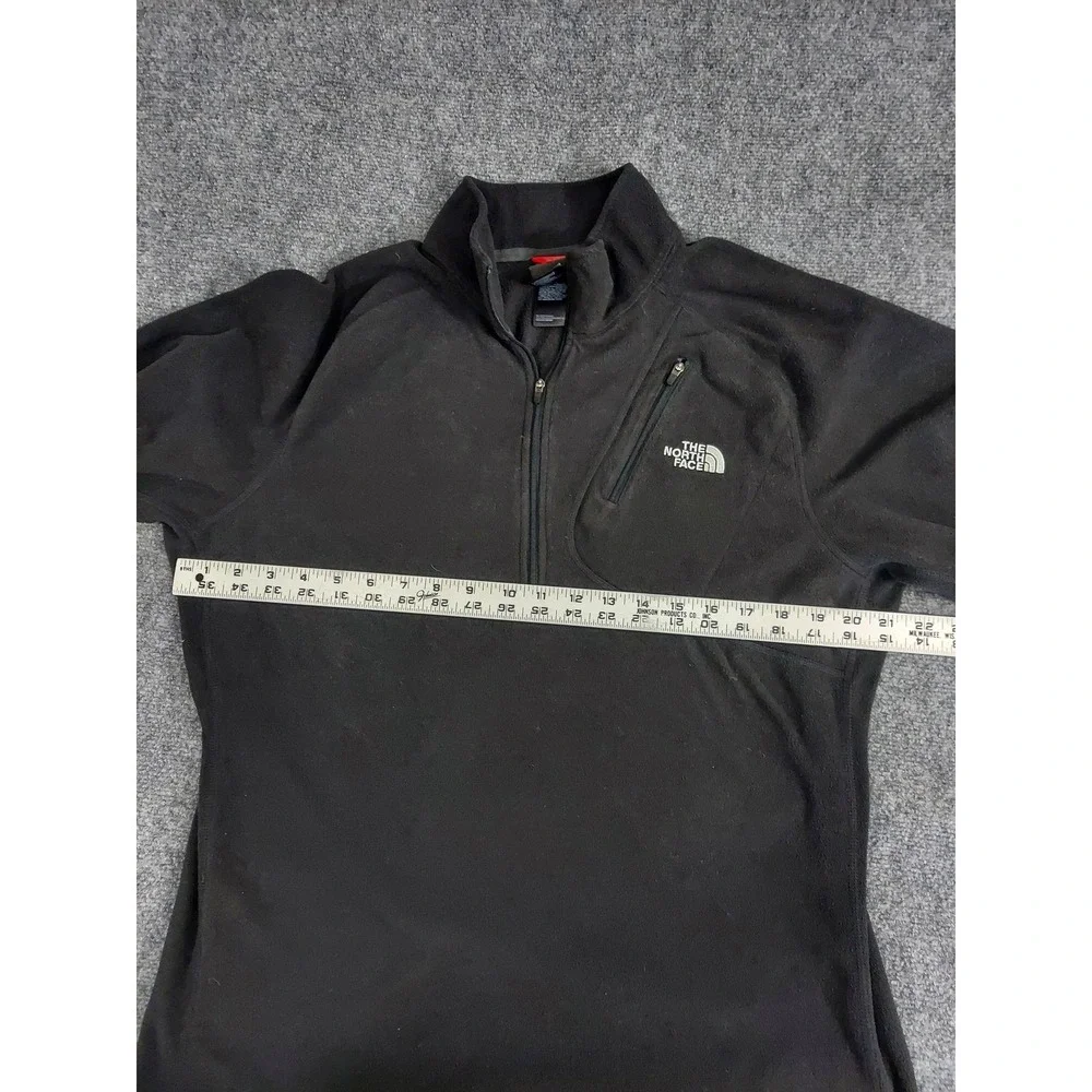 North Face Pullover Mens Large Black‎ Fleece Quarter Zip Outdoor Hiking Jacket
